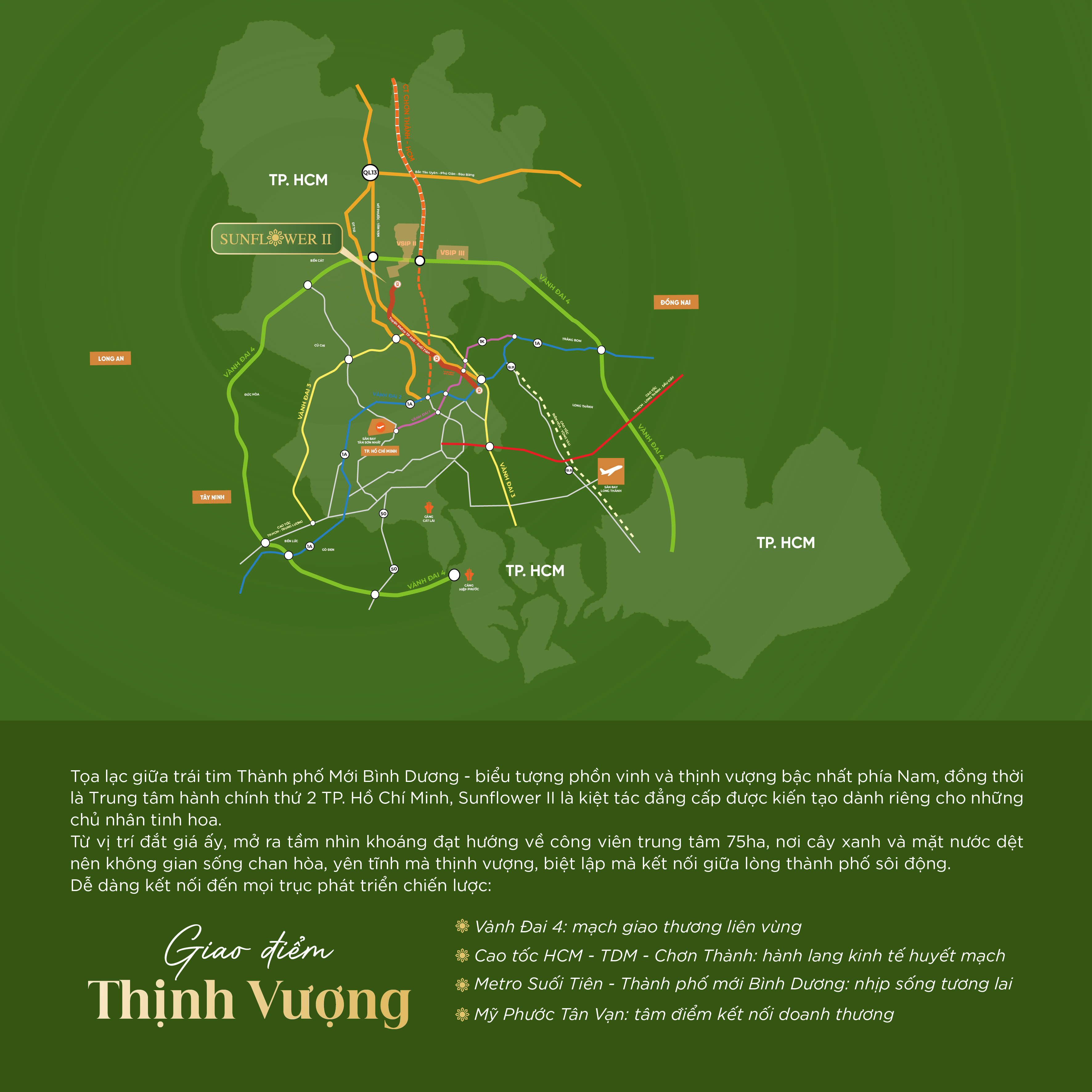 Vị trí chiến lược dự án Sunflower II Vị trí chiến lược dự án Sunflower II