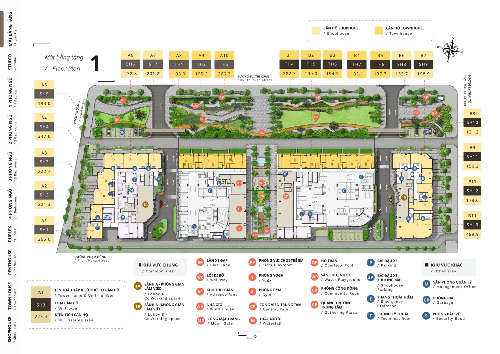 Mặt bằng tổng thể The TEN Midori